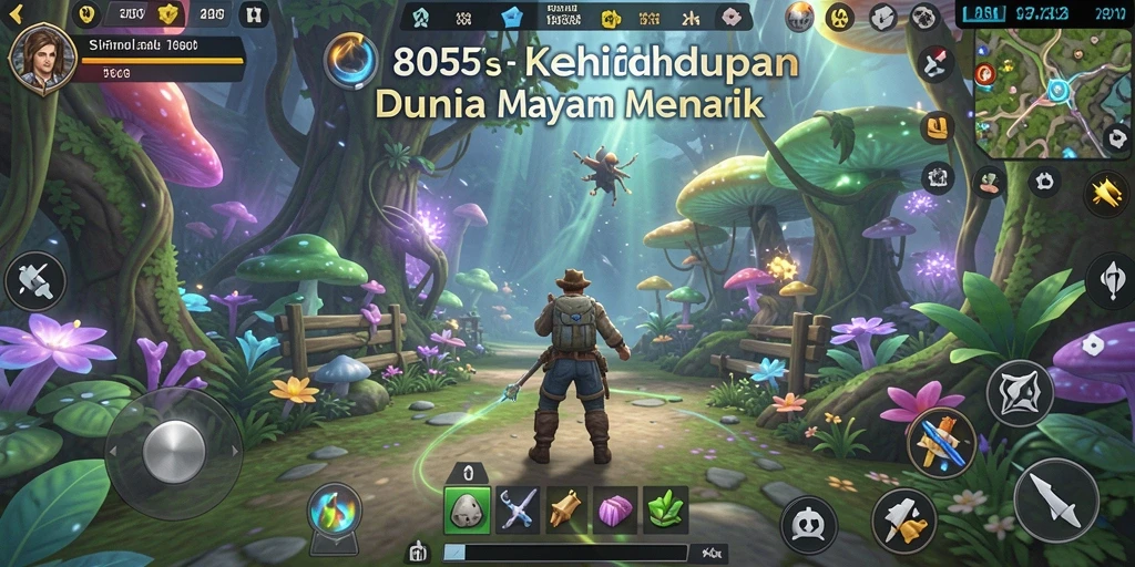 Screenshot menunjukkan karakter bermain dalam simulasi kehidupan yang mendalam.