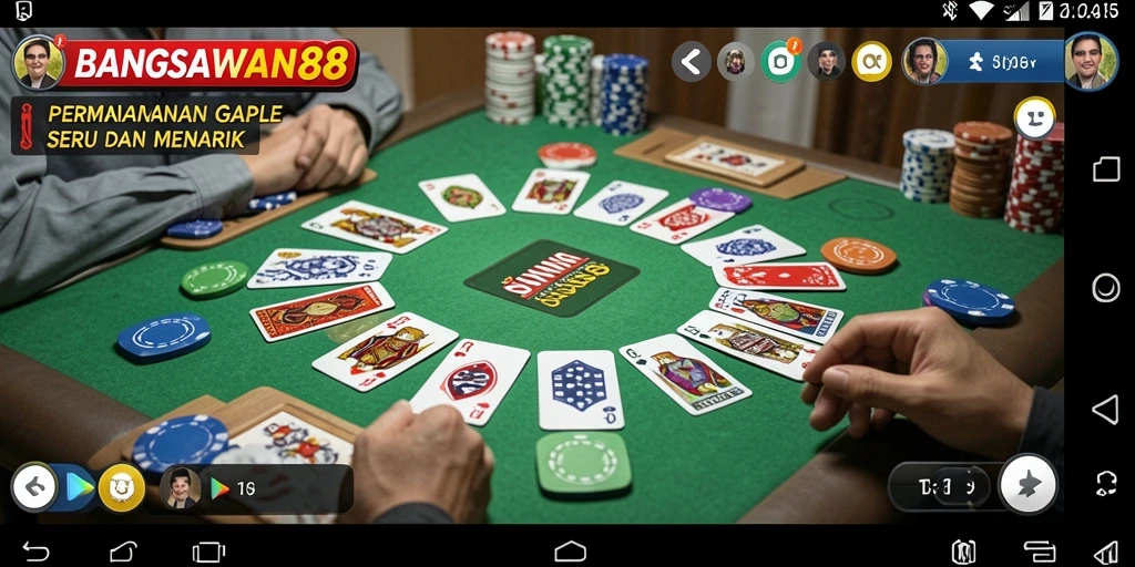 Screenshot BANGSAWAN88 menunjukkan gameplay seru Gaple.