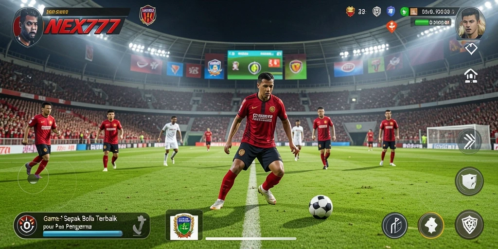 Tampilan gameplay NEX777 yang mendebarkan dalam aksi sepak bola.